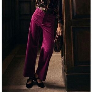 Maeve The Collette Velvet Wide Leg High Rise Size 30 NWT